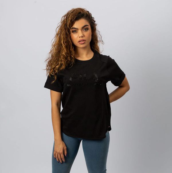 Fila T-Shirt Malaysia - Fila Milano Cotton Women Black,UTNQ-39276